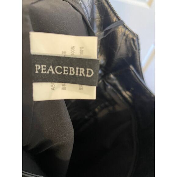 NWT Peacebird quilted black faux leather mini skirt size M *CHECK MEASUREMENTS* - Picture 4 of 15